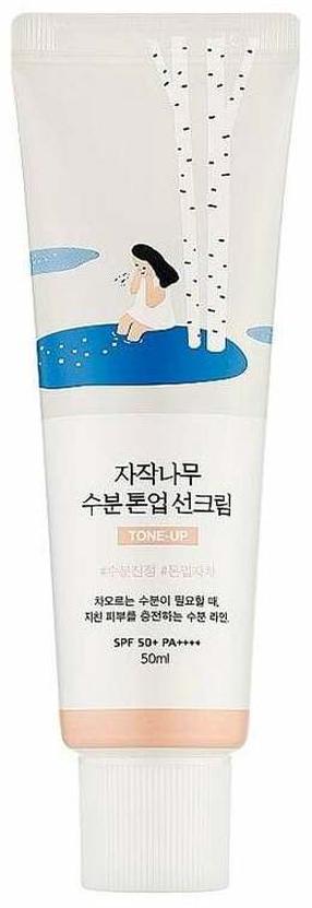 Krēms iedeguma kopšanai sejai Round Lab Birch Juice Moisturizing Tone-Up SPF50+, 50 ml