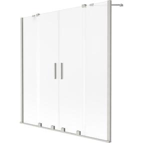 Dušo sienelė Mexen Velar Duo, 140 cm x 150 cm, skaidri sp./matinio nikelio sp./matinis