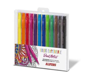 Фломастер Alpino Color Experience, сдвоенные пусеты, многоцветный, 12 шт.
