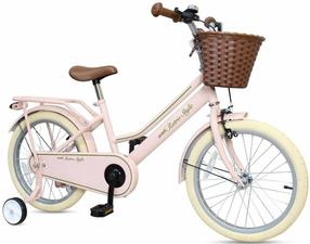 Bērnu velosipēds ar papildus riteņiem, bērnu Enero Retro, rozā krās., 18"