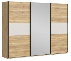 Skapis Glamour, brūngans krās., 60.5 cm x 270 cm x 210.5 cm, ar spoguli