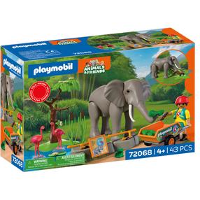 Конструктор Playmobil Animals & Friends Elephant With Zookeeper 72068, 43 шт., многоцветный