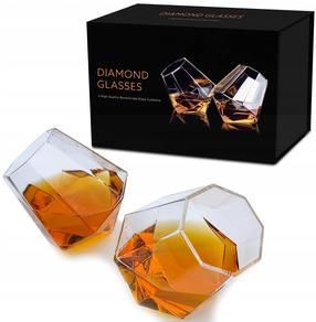 Viskija glāžu komplekts Herma Diamond, stikls, 0.25 l, 2 gab.