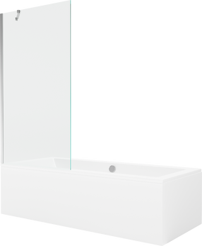 Vonia, su sienele su sienele, kampinė Mexen Cube, 170 cm x 80 cm x 39 cm, stačiakampis, balta sp.