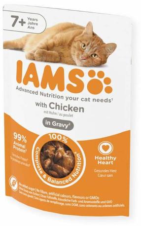 Šlapias kačių maistas IAMS Delights Senior, vištiena, 0.085 kg