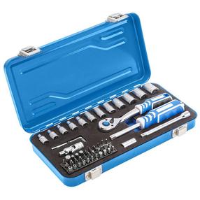 Terkšlinių veržliarakčių ir antgalių rinkinys Högert HT1R485, 1/4"