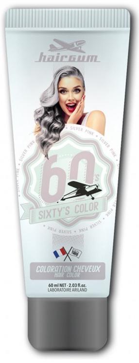 Plaukų dažai HairGum Sixty's, silver pink sp., 60 ml