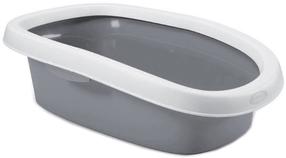 Kačių tualetas su rėmu Zolux Sprint 10 590105GPI, balta sp./pilka sp., uždaras, 43 cm x 31 cm x 14 cm