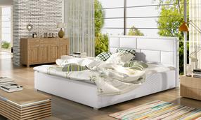 Кровать двухместная Latina Soft 17, 180 x 200 cm, белый цв., без матраса, с решеткой