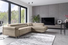 Kampinė sofa Anton Cover 02, šviesiai ruda sp., dešininė, 202 x 275 cm x 90 cm