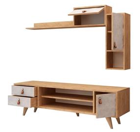 Svetainės baldų komplektas Kalune Design Eleva, vidaus, ąžuolo sp./balta sp.