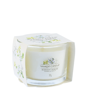 Svece, aromātiskā Yankee Candle Midnight Jasmine, 37 g, balta krās.