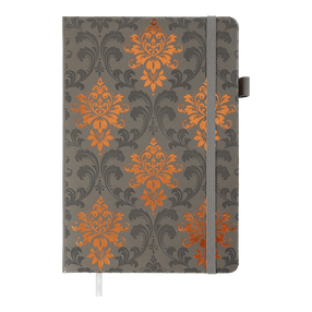 Записная книжка Zibi Royal, в клеточку, A5, серый цв./фиолетовый цв.