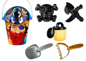 Smėlio žaislų rinkinys Pirate, įvairių spalvų, 6 vnt.