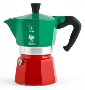 Moka kavinukas Bialetti Express Italia, 0.3 l, raudona sp./žalia sp.
