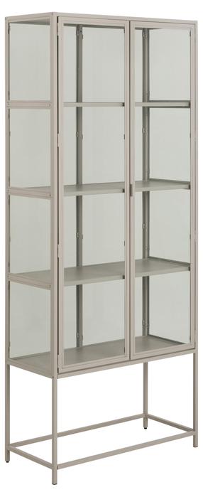 Spintelė - vitrina Seaford H000024099, skaidri/pilka, 77 cm x 35 cm x 185.6 cm