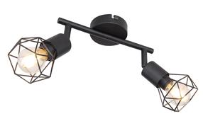 Lampa griesti Globo Xara I 54802S-2, E14, 2 x 40 W, melna krās. / melna krās.