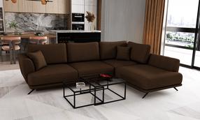 Kampinė sofa Larde Flores 21, ruda sp., dešininė, 191 x 276 cm x 90 cm