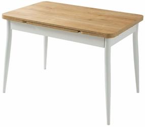 Valgomojo stalas išskleidžiamas Kalune Design Kent 954, balta sp./medžio sp., 110 - 170 cm x 70 cm x 75 cm