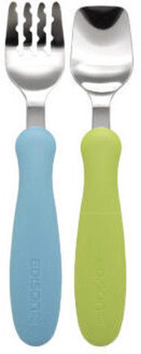 Stalo įrankiai Edison Mama Fork & Spoon Set KJ2834, 18 mėn., nerūdijantysis plienas/polipropilenas (pp), mėlyna sp./žalia sp.