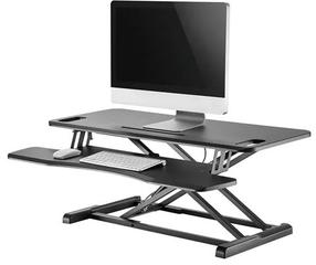Datorspēļu galds regulējams augstums Neomounts By Newstar Sit-Stand Workstation, 95 cm x 61.5 cm, 11 - 50.5 cm, melna krās.