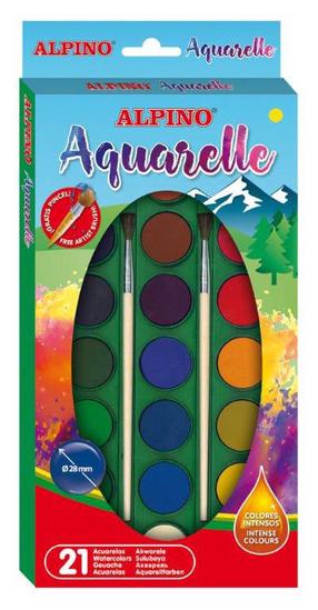 Krāsa akvareļu Alpino 1AAQ000002, 21 kr., 21 gab.