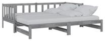 Lova viengulė su ištraukiama papildoma lova VLX Pull-Out 3083666, 90 x 200 cm, pilka sp., su čiužiniu, su grotelėmis