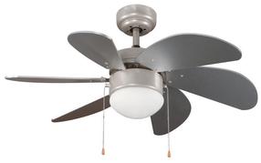 Griestu ventilators ar lampu CristalRecord 85-790-06-281, 1 gab., sudraba krās.