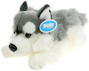 Pliušinis žaislas šuo Husky, balta sp./pilka sp., 30 cm
