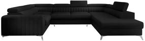 Kampinė sofa Louis Softis 11, juoda sp., dešininė, 202 x 347 cm x 92 cm