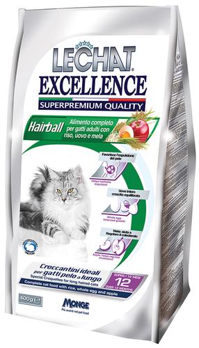 Sausas kačių maistas Monge Lechat Excellence Hairball, ryžiai, 0.4 kg