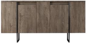 Spintelė Kalune Design Luxe 618BLY1177, juoda sp./riešuto sp., 35 cm x 160 cm x 80 cm