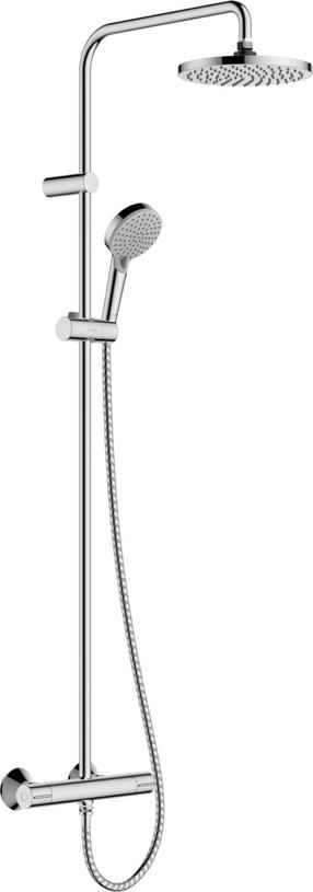 Dušas komplekts ar termostata jaucējkrānu Hansgrohe Vernis, hroma krās.