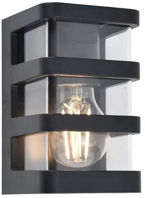 Āra sienas lampa Lutec Dalton, 25W, E27, IP44, melna krās., 10 cm x 16.5 cm
