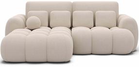 Kampinė sofa - lova Covelion Velvet Calmora 18, smėlio sp., kairinė, 167 x 260 cm x 105 cm