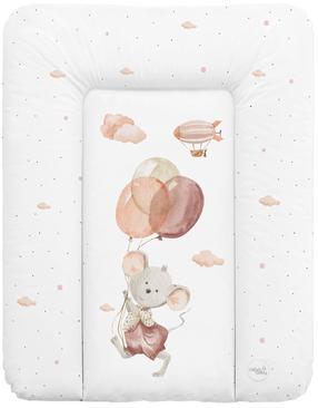 Pārtinamais matracis Ceba Baby Basic Mouse, 70 cm x 50 cm, balts krās./rozā krās./brūna krās.