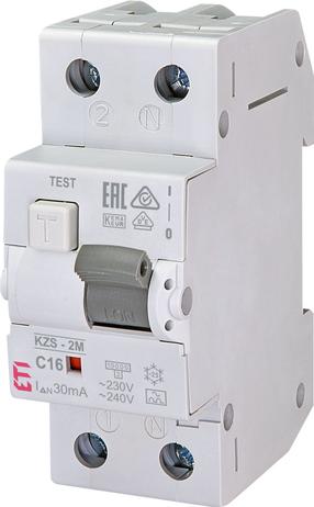 Srovės nuotėkio rėlė ETI KZS-2M, 2P, 16 A, 230 V, 30 mA