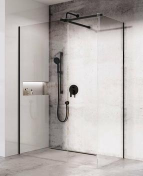 Dušo kabina Ravak Walk-In GW9W1030SZ1, stačiakampė, be padėklo, 100 cm x 70 cm x 200 cm, skaidri sp./juoda sp./grūdintas