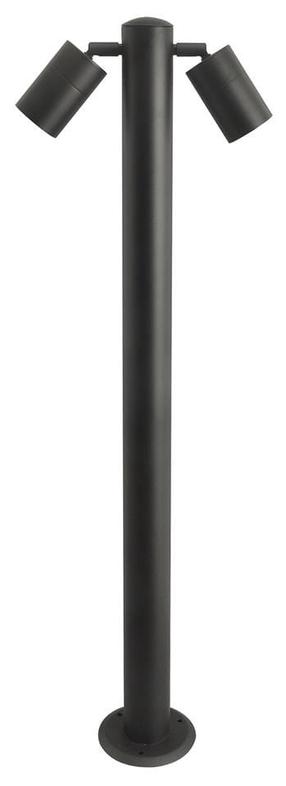 Vabalt seisev välisvalgusti AZzardo Rolf 2, 35W, GU10, IP44, must v., 18 cm x 90 cm