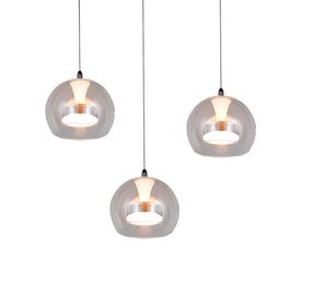 Šviestuvas lubų Trio, LED, 3 x 8 W, chromo sp. / skaidri sp.