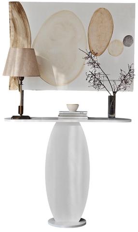 Konsoles galds Kalune Design Ellittica, balts krās., 100 cm x 30 cm x 81 cm