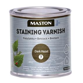 Бейц лак, полуглянцевая Maston 6021007, 0.250 л, Коричневый цв.