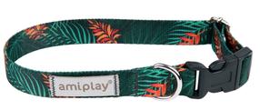 Antkaklis šunims Amiplay Be Happy, žalia sp., 200 - 350 mm x 15 mm, 20-35