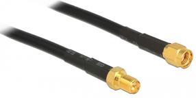 Laidas Delock RP-SMA Plug To RP-SMA 89423 RP-SMA, SMA Jack CFD200, 1 m, aukso sp./juoda sp.