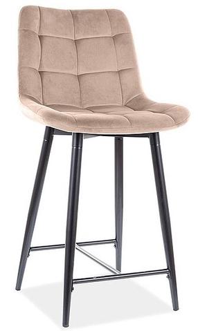 Baro kėdė Chic H-2 Velvet, juoda sp./smėlio sp., 45 cm x 37 cm x 92 cm