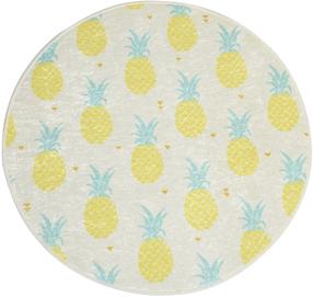 Vannitoa põrandamatt Foutastic Ananas 359CHL1238, mitmevärviline, 100 cm x 100 cm, Ø 100 cm