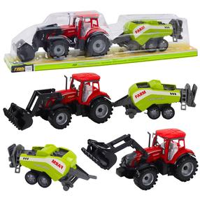  Игрушечные тракторы с аксессуарами Lean Toys Farm Agricultural, черный цв./красный цв./зеленый цв.