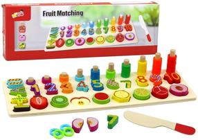 Деревянная доска с цифрами Lean Toys Fruit Matching, многоцветный