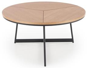 Kohvilaud, tamm v./must v., 80 cm x 80 cm x 41 cm