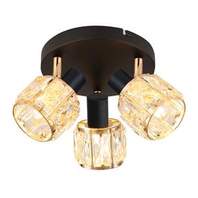 Šviestuvas lubų Candellux Lighting Dubai, E14, 3 x 40 W, aukso sp. / juoda sp.